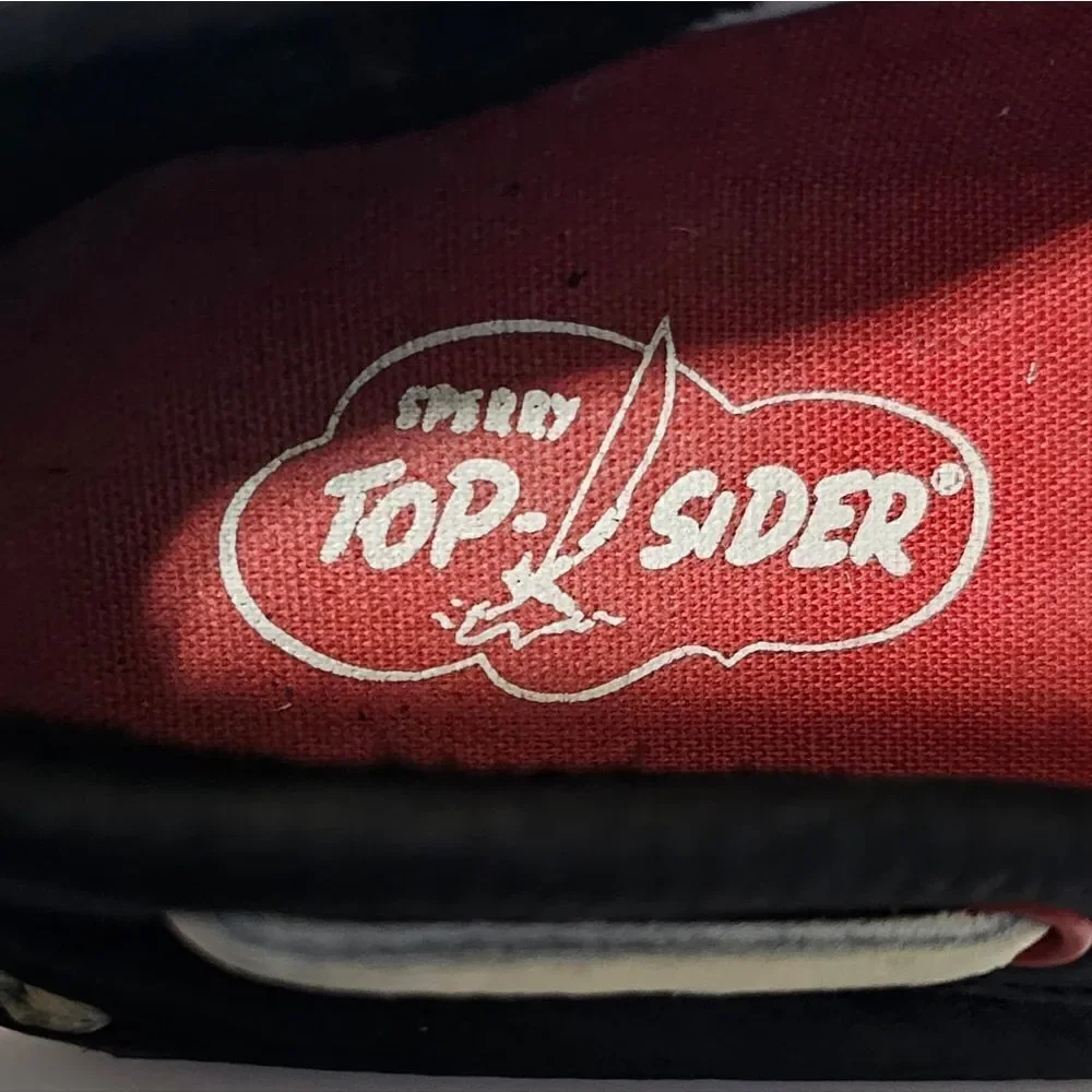 SPERRY Topsiders Blue Leather White Laces Red Grommets - Size‎ 10 1/2